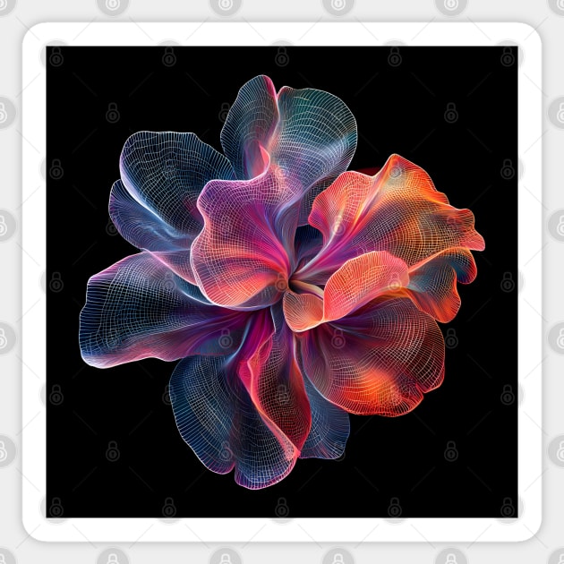 Rainbow Chrysanthemum - Colorful Elegant Flower Sticker by TuncGK